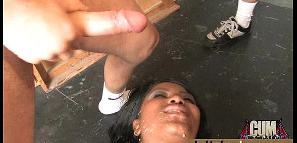  Dirty Ebony Whore Banged And Covered In Cum - Interracial 30